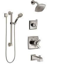 Specific heights will vary according to the type of controls (single valve or double valve) and the manufacturer. Installing A Shower System With Showerhead And Hand Shower Sprayer Faucetlist Com
