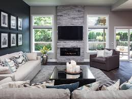 But while a stone fireplace can look great in any room, there's something special about having one in the bedroom. Stone Fireplace In Gray Modern Living Room Hgtv