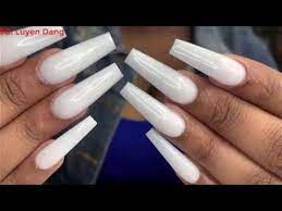 Use the acrylic nail brush cleaner instead of acrylic liquid to slow down the hardening process. Acrylic Full Set Soft White Powder Nails Tutorial Youtube