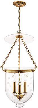 Jvi designs bell jar 4 light extra large hanging pendant in oil rubbed bronze with clear glass 1027 08. Hampton Large Bell Jar Hall Pendant With Etched Star Pattern House Of Antique Hardware