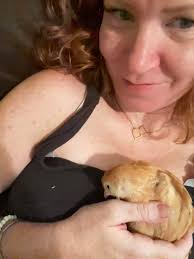 When you're more comfortable with your human mom than other chickens 🙈 he  keeps climbing up and grooming me 😂