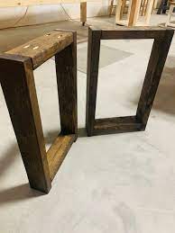 Metal table legs look great under coffee tables, desks and console tables. Excited To Share This Item From My Etsy Shop Rustic Tall Farmhouse Square Bench Legs Dark Walnut Diy Bench Legs Ra Wood Table Legs Diy Table Legs Diy Bench