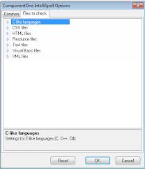 Spell Checking Options Componentone Intellispell