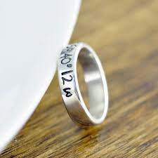 Coordinate Ring Gps Coordinates Gift Latitude Longitude Ring Custom Coordinates Hand Stamped Ring Sterling Silver Ring Coordinate Rings Coordinates Gift Hand Stamped Ring
