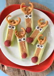 Peanut Butter Celery Reindeer Sticks Fork And Beans Recipe Christmas Snacks Christmas Snacks Easy Christmas Food