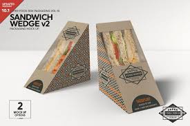 Sandwich Wedge Box V2 Mockup Free Packaging Mockup Food Box Packaging Food Mockup