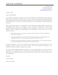 But they do not affect the opinions and recommendations of the authors. Merchandise Planner Cover Letter