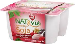 Specialite Au Soja Framboise Et Passion Nat Vie 4 X 100 G