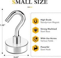 Amazon.com: TRYMAG Magnetic Hooks Heavy Duty, 28Lbs Super Strong Magnet Hooks for Hanging, Neodymium Earth Magnets with Hook for Refrigerators and ...