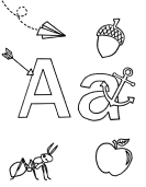 Ant coloring page print the pdf: Alphabet Coloring Pages