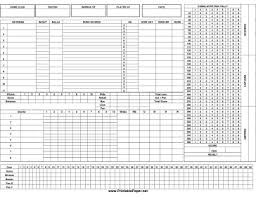 Printable Cricket Score Sheet