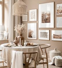 In addition to classic and contemporary furniture, you can also add a glass globe chandelier for a slightly rustic but contemporary feel. Beige Dining Room Wall Art Mindfulness Posters Oak Frames Gallery Wall Inspiration Posterstore Eu