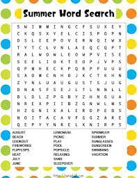 This printable summer themed word search contains 10 words perfect for summertime use. Free Printable Summer Word Search The Artisan Life