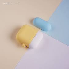 Elago Airpods Duo Hang Case Body Creamy Yellow Top White Pastel Blue Keychain Design Apple Accessories Airpod Case