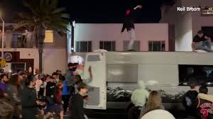 Fire crews were called shortly before 13:45 bst and local london fire brigade (lfb) said three commercial units were alight along with six cars and a telephone box. Viral Video Drew Hundreds To California Party 149 Arrested California News Times