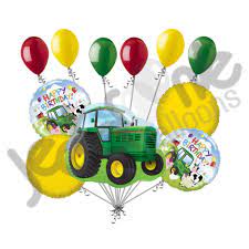11pc Farm Tractor Friends Happy Birthday Balloon Bouquet Party Decoration Animal Compleanno Trattori