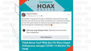 Hoaxbuster Pilek Dan Flu Dapat Didiagnosis Sebagai Covid 19 Melalui Tes Swab Kumparan Com