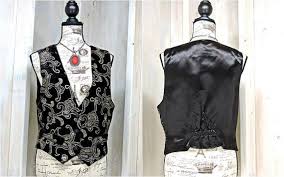 Black And Gold Paisley Vest Black Velvet Vest Summer Top Size M 9 10 Vintage 70s Paisley Black And Gold Norton Mcnaughton White Silk Blouse Tops Outfits