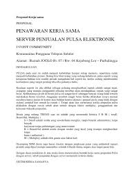 Namun saya berharap proposal ini dapat bermanfaat untuk saya sendiri dan orang lain. Contoh Proposal Kerjasama Usaha Bagi Hasil Contoh Surat