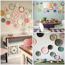 Está pintado con esmalte en gama de colores rojianaranjados. 20 Ideas Para Decorar Paredes Con Platos