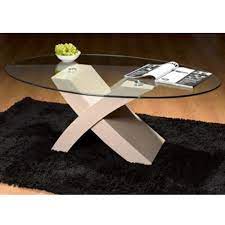 Glass table top thickness guide. Stylish White X Design Oval Clear Glass Top Coffee Table Buy Coffee Tables Online Discount Coffee Tables Uk