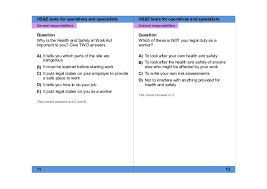 The purpose of health & safety committee meetings is to provide a forum in which information may be conveyed and employee's questions regarding health and safety issues answered. Health Safety And Environment Test For Operatives And Specialists