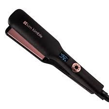 Kim Kimble Silk Quick Pass Professional 2" Ceramic Tourmaline Flat Iron  Hair Straightener, Black - Walmart.com