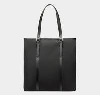 B-Light Tote in Black Nylon and Leather