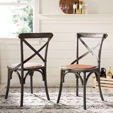 Since we got married my wife and i have been using the same old ikea chairs ever since. Safavieh Franklin Distressed Colonial Walnut X Back Dining Chair Set Of 2 Amh9500d Set2 The Home Depot