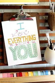 Posted in coloring pages, quotes. I Love Everything Coloring Print Revisited Tried True Creative