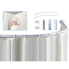 Buy shower curtain hooks and get the best deals at the lowest prices on ebay! Yolopark Curved Bathroom Shower Curtain Rod Covers Wall Area Of 35 To 35 Inches White