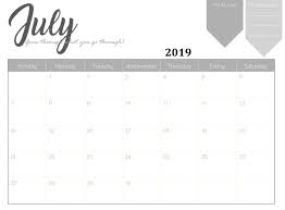 Free Printable 2019 Monthly Calendar Calendar Calendar Template Weekly Calendar Template Printable Calendar July