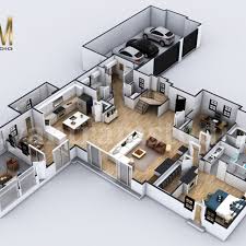 Manual tips from other users watch tutorial videos shortcuts display overview tips. 4 Bedroom Simple Modern Residential 3d Floor Plan House Design By Architectural Rendering Company House Design Simple House Design Home Design Plan