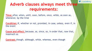 Sets the timing for the main clause. Ssc Exams Adverb Clause In Hindi Offered By Unacademy