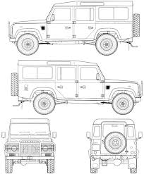 Blueprints Cars Land Rover Land Rover Defender 110 1991