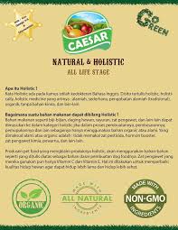 Pin Oleh Aneka Petindo Di Makanan Kucing Caesar Natural Holistic Lamb Salmon Makanan Kucing Makanan Anjing Omega 3