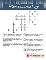 Browse and print holidays crossword puzzles below. Free Printable Winter Crossword Puzzles