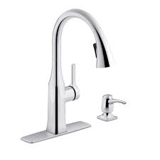 Kohler kitchen faucets offer multiple water flow options that will enhance your experience at the kitchen sink. Kohler Rubicon Single Handle Pull Down Sprayer Kitchen Faucet In Polished Chrome K R20147 Sd Cp The Home Depot