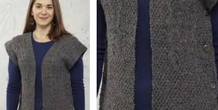 More stylish knit patterns are added weekly and this free knitting pattern collection for sweaters just keeps on growing, so make sure that you bookmark this page so whether you are just learning how to knit or are an experienced knitter, you are sure to find just the right pullover pattern for you below! Veronica Ruana Knitted Vest Free Knitting Pattern