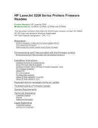 This document also contains information about upds to help guide you in selecting the correct upd type or in determining whether or not a upd is the best choice. Hp Laserjet 5200 Series Printers Firmware Readme Manualzz