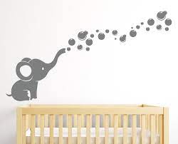 Elephant Bubbles Wall Decal Nursery Decor Baby Elephant Nursery Baby Room Decor Nursery Wall Decals