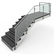 Glass Railing Stainless Steel Post Square Tube Vgst 03 End Post Bannister Side Mounting Balcony Glass Design Stair Railing Design Staircase Railing Design