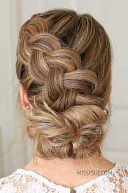 The hairstyle may be a great option for a night out or a casual day activity as it features half up and half down hairstyle what makes it absolutely stunning. Dutch Braid And Low Bun Missy Sue Hair Styles Braided Hairstyles Short Hair Styles
