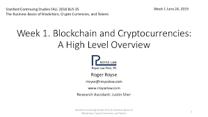 Week 1 Blockchain And Cryptocurrencies A High Level Overview