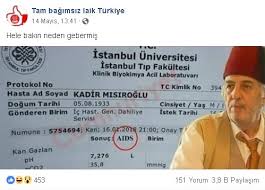 Mısıroğlu, atatürk heykellerini kastederek, heykellerin. Raporun Kadir Misiroglu Nun Aids Ten Oldugunu Gosterdigi Iddiasi Malumatfurus