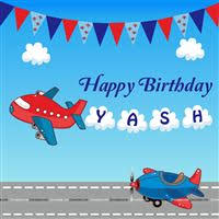 The burlap table cover, vintage suitcases and bomber jackets tie in the vintage setting of this adorable airplane themed birthday party. Aeroplane Theme Birthday Party Decoration Supplies Untumble