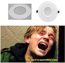 With this type you also have to install the light socket in the trim before installation. How To Install Spring Clips To Downlights With No Tools Upshine Lighting