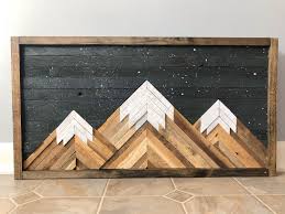 Excited To Share This Item From My Etsy Shop Rustic Mountain Wall Art Wood Wall Art Pa Wood Wall Art Decor Mountain Wood Wall Art Reclaimed Wood Wall Decor