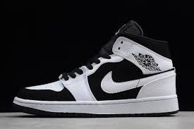 Black White Jordan 1 Air Jordan 1 Mid Tuxedo White Black White 554724 113 Air Jordans Nike Air Jordans Jordan 1 Mid