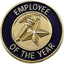 I am grateful for receiving the employee of the year award. Round Employee Of The Year Lapel Pin Dinn Trophy